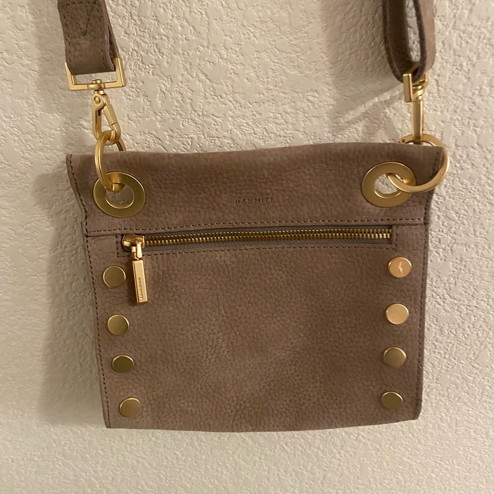 Hammitt Brown and Gold Crossbody Bag with Elegant Design